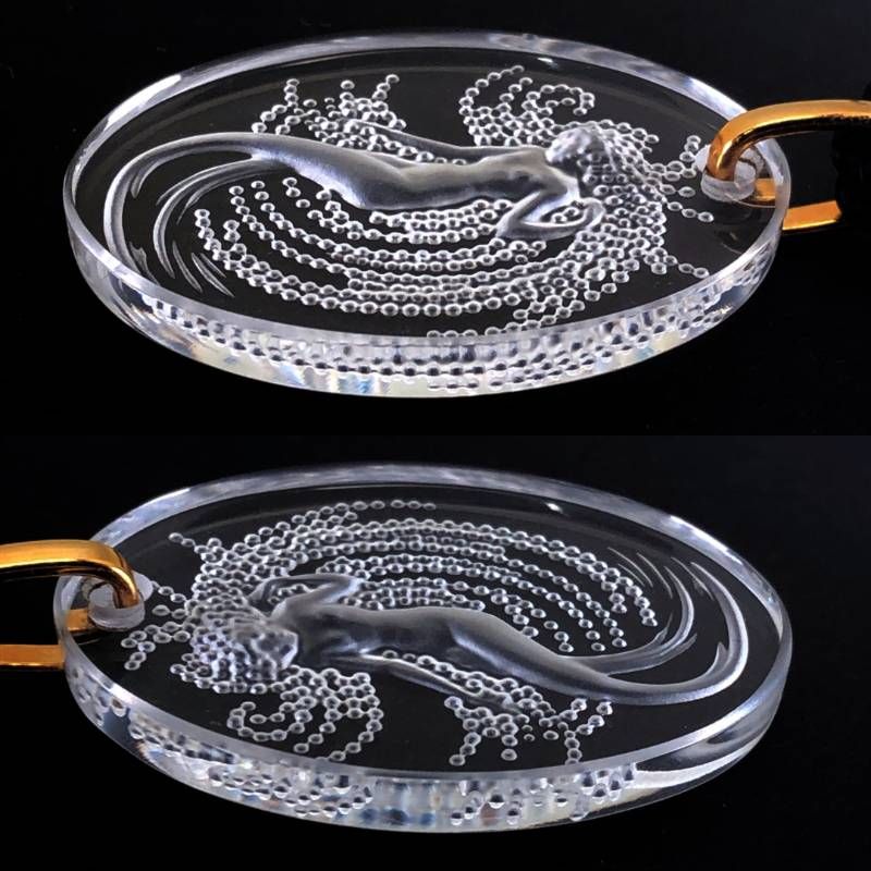 【限定・美品】Lalique ラリック／ナイアード ペンダント チャーム ネックレス／フロステッド／クリア