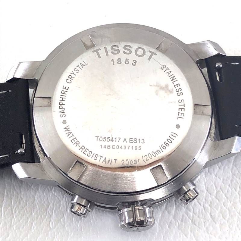 【電池・ベルト交換済】TISSOT ティソ／パンダクロノ T055417 A ES13／クォーツ／ステンレス／シルバー・ホワイト・ブラック