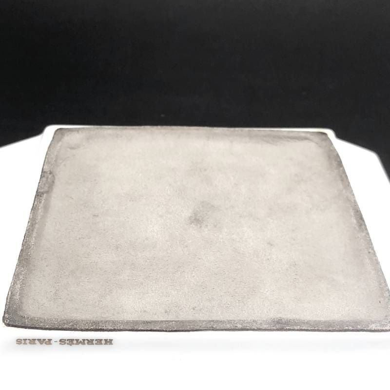 【美品】HERMES エルメス／シェーヌダンクル プラチナ アッシュトレイ 灰皿／陶器／ホワイト・シルバー