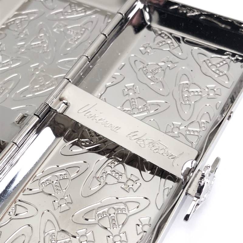 【保管袋付き】Vivienne Westwood ヴィヴィアンウエストウッド／シガー シガレット ケース オーブ柄／ステンレス／シルバー
