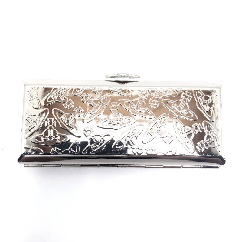 【保管袋付き】Vivienne Westwood ヴィヴィアンウエストウッド／シガー シガレット ケース オーブ柄／ステンレス／シルバー