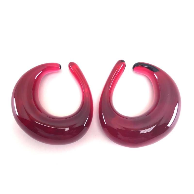 【美品】Baccarat バカラ／イヤーカフ イヤリング ／クリスタルグラス／レッド／BC620