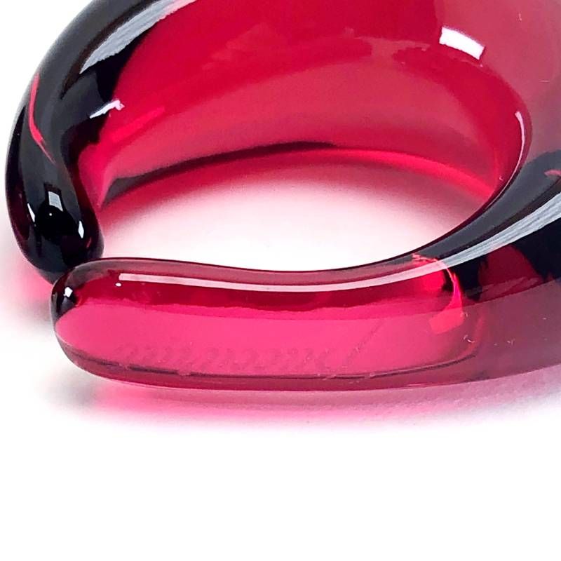 【美品】Baccarat バカラ／イヤーカフ イヤリング ／クリスタルグラス／レッド／BC620