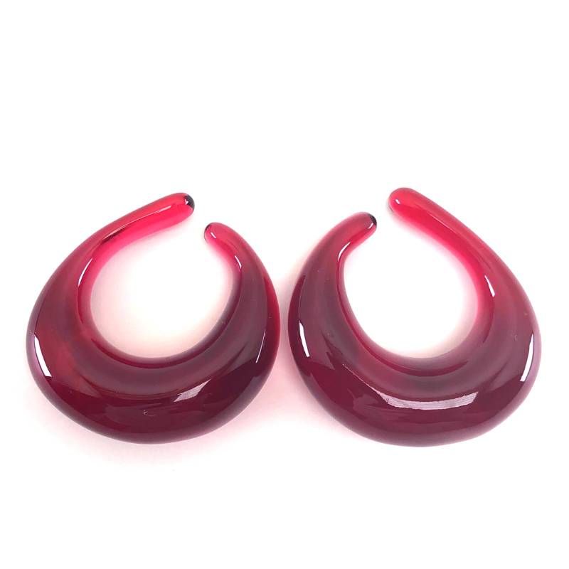 【美品】Baccarat バカラ／イヤーカフ イヤリング ／クリスタルグラス／レッド／BC620