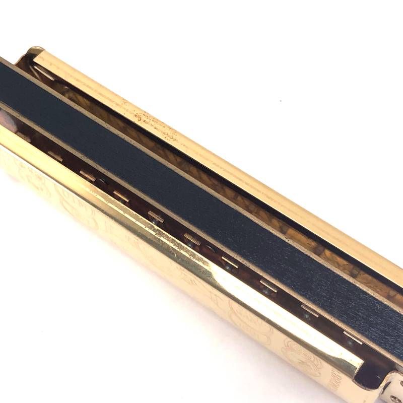 【美品・ケース付き】HOHNER ホーナー／クリスタルグラス／ハーモニカ マリンバンド Marine Band 100周年記念モデル No.1896／メタル・木／ゴールド・ブラック