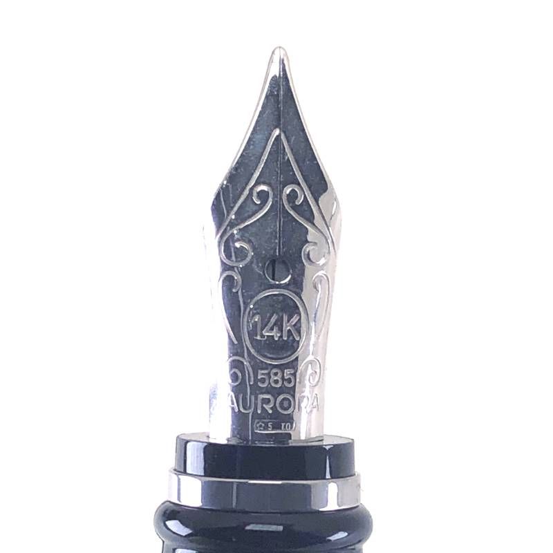 【美品・ケース付き】AURORA アウロラ／万年筆 イプシロン・ラッカー B13-CG グレイ FP F／ブラック・グレイ・シルバー