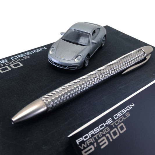 【希少・美品・ミニカー・取説・ケース付き】PORSCHE DESIGN ポルシェデザイン／P’3110 テックフレックス ボールペン／ポルシェCarreraモデルカー付／シルバー