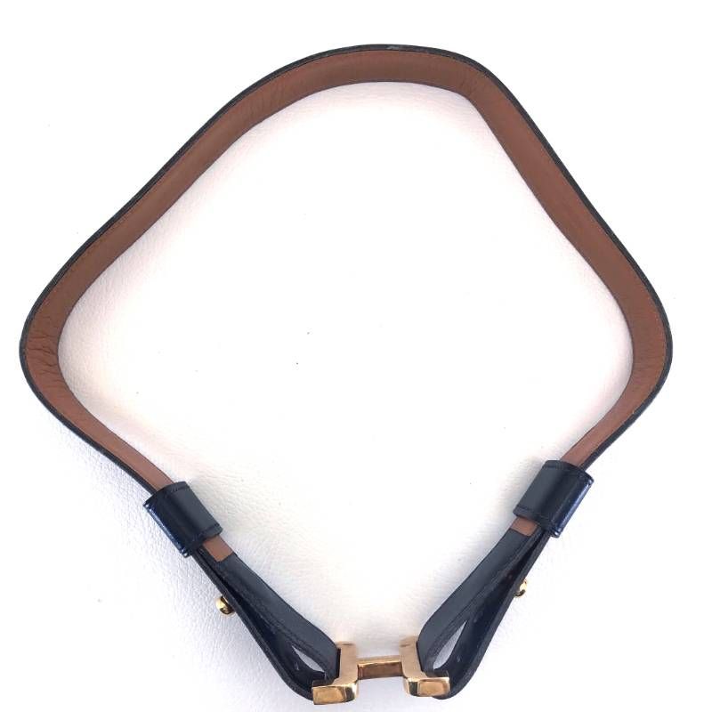 【 希少・ヴィンテージ】HERMES エルメス／Hバックル ベルト／レザー／ゴールド・ブラック