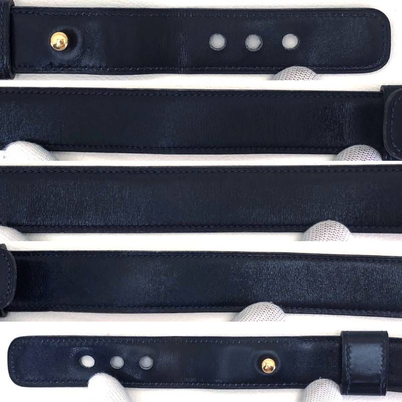 【 希少・ヴィンテージ】HERMES エルメス／Hバックル ベルト／レザー／ゴールド・ブラック