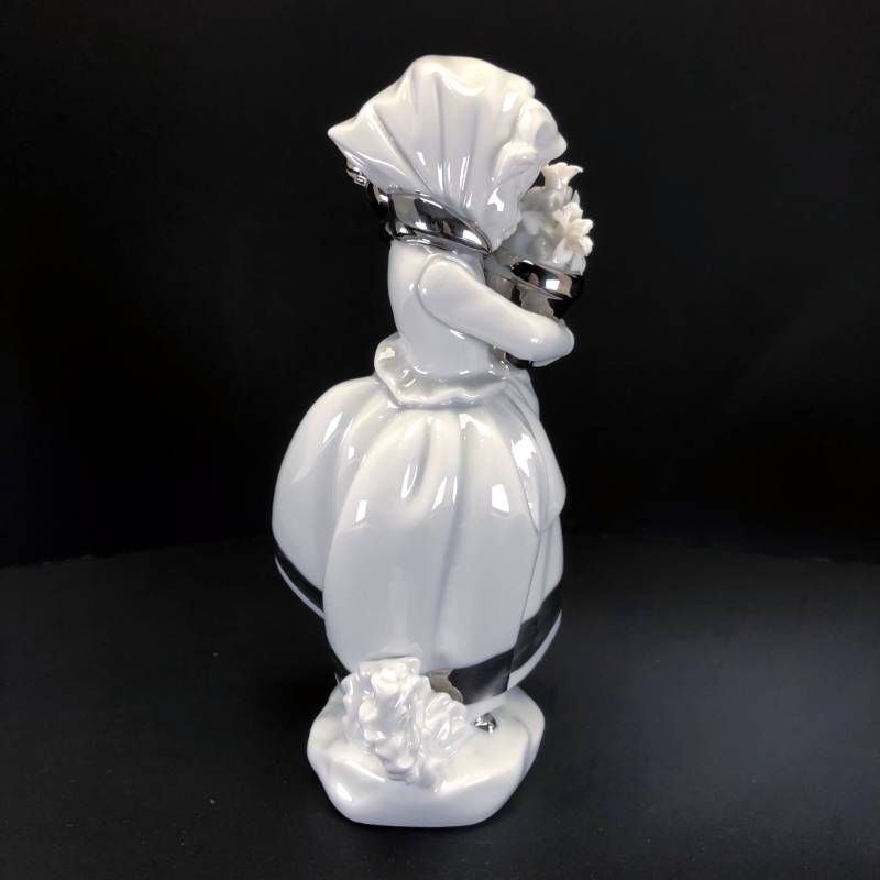 【美品・箱付き】LLADRO リヤドロ／花と少女 春が来た リ・デコ コレクション／5223／陶器／ホワイト・シルバー