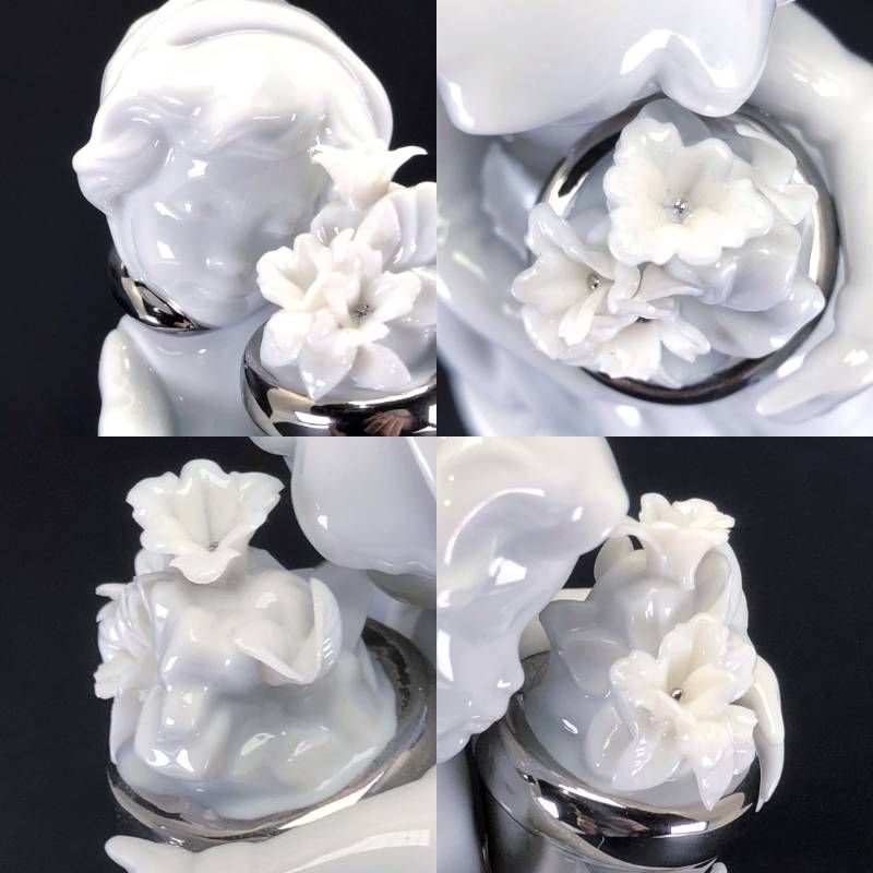 【美品・箱付き】LLADRO リヤドロ／花と少女 春が来た リ・デコ コレクション／5223／陶器／ホワイト・シルバー