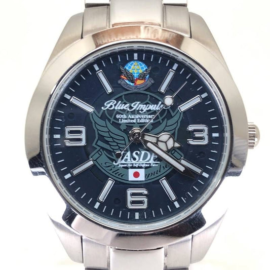 【限定・美品・交換用レザーベルト・コマ・工具付き】KENTEX ケンテックス／航空自衛隊ブルーインパルス創立60周年記念／ソーラークォーツ／ステンレス／シルバー・ブルー