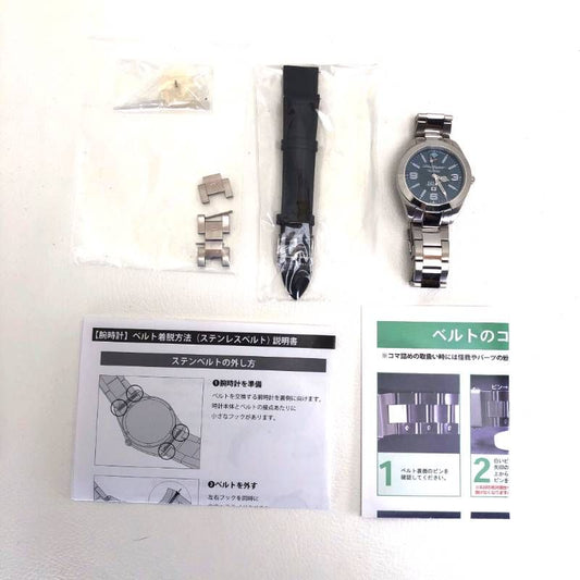 【限定・美品・交換用レザーベルト・コマ・工具付き】KENTEX ケンテックス／航空自衛隊ブルーインパルス創立60周年記念／ソーラークォーツ／ステンレス／シルバー・ブルー