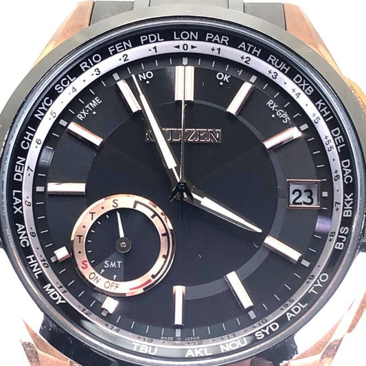 【美品】CITIZEN シチズン／アテッサ エコドライブ F150-T021603／ソーラークォーツ／チタン／ブロンズ・ブラック