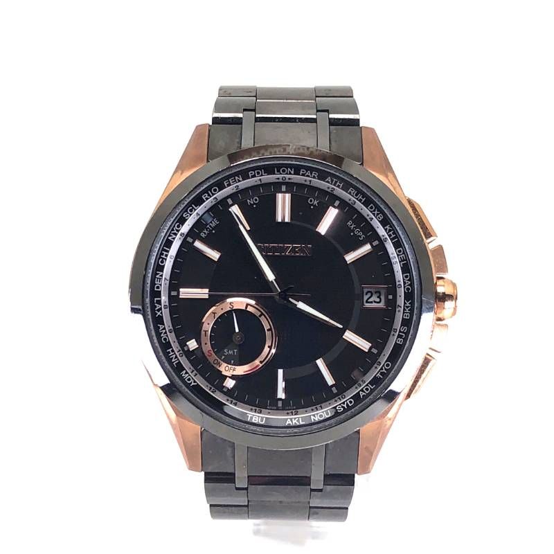 【美品】CITIZEN シチズン／アテッサ エコドライブ F150-T021603／ソーラークォーツ／チタン／ブロンズ・ブラック