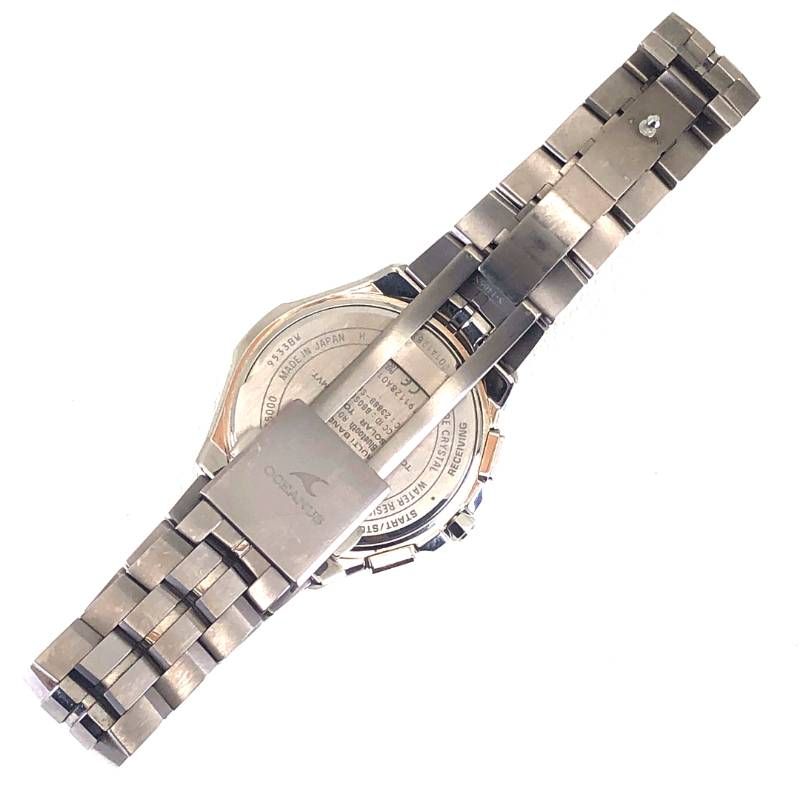 【美品・ケース・コマ付】CASIO カシオ／オシアナスマンタ OCW-S5000-1AJF／ソーラークォーツ／チタン／シルバー・ブラック・ブルー
