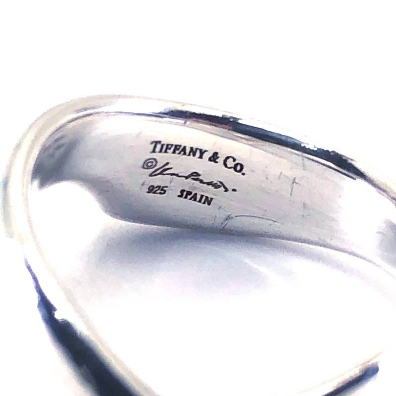 【美品・箱・保管袋付き】Tiffany ティファニー／エルサ ペレッティ カーブドハートリング／約10号／SV925／シルバー