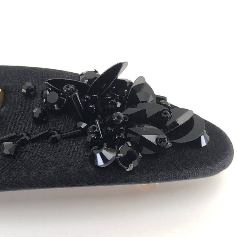 【美品・箱付き】MIU MIU ミュウミュウ／5IF092 ヘアクリップ RASO RICAMO NERO／ブラック・ゴールド