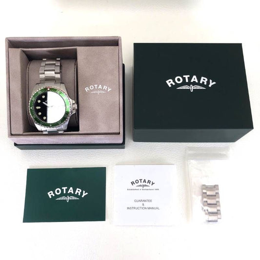 【美品・ケース・コマ付】ROTARY ロータリー／ヘンリー GB05136/71 ／自動巻／ステンレス／シルバー・ブラック・グリーン