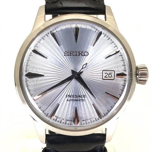 【美品】SEIKO セイコー／プレサージュ カクテルタイム 4R35-01T0／自動巻き／ステンレス／シルバー・ブラック