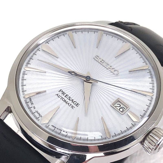 【美品】SEIKO セイコー／プレサージュ カクテルタイム 4R35-01T0／自動巻き／ステンレス／シルバー・ブラック