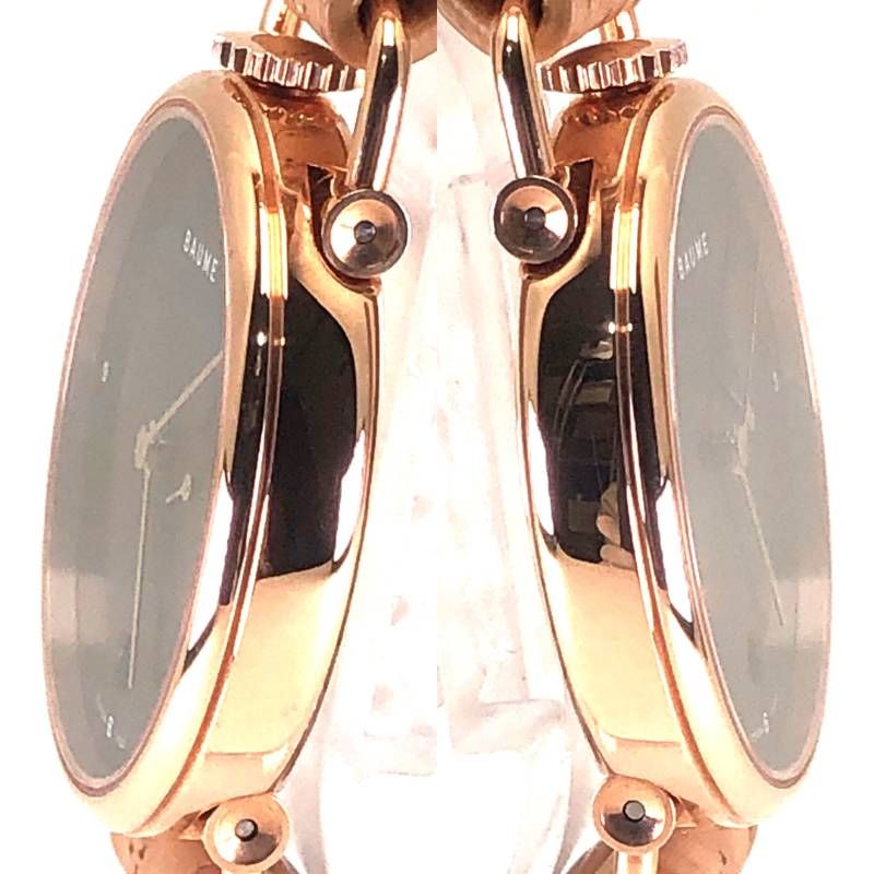【美品】BAUME＆MERCIER ボーム＆メルシエ／ボーム 65850／クォーツ／ステンレス／ゴールド・ブラック