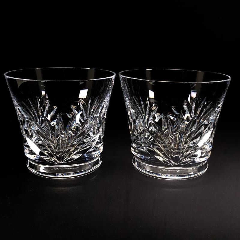 【美品・箱付き】Baccarat バカラ／ルテシア ペア タンブラー／クリスタルグラス／クリア／BC628