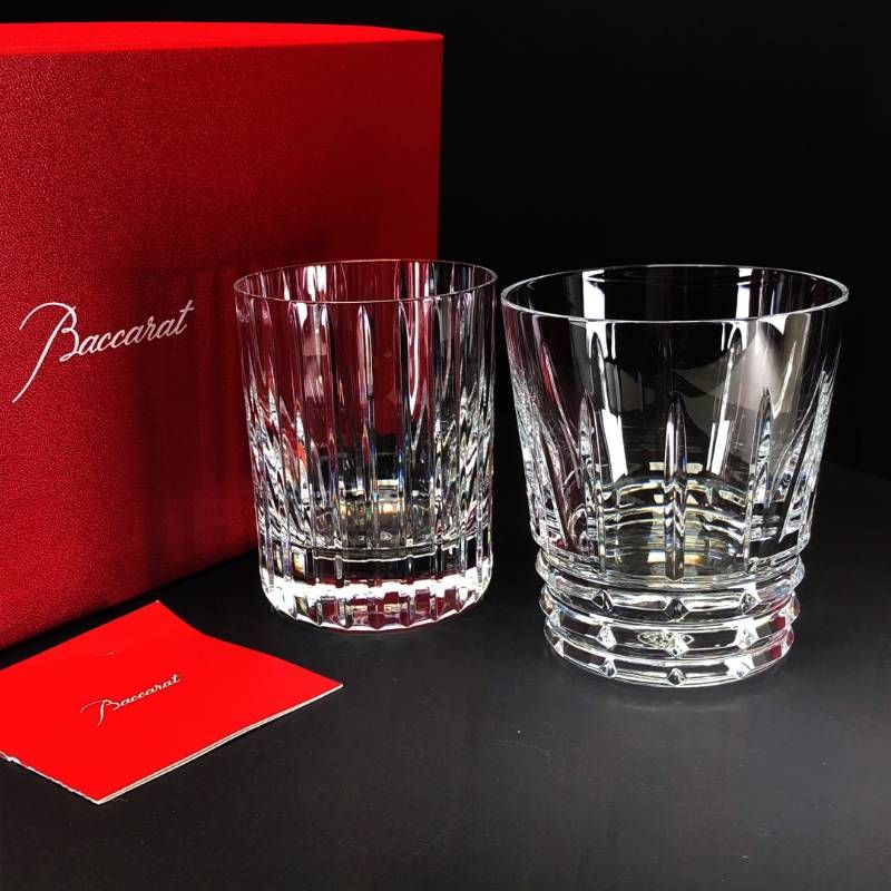 【美品・箱付き】Baccarat バカラ／ハーモニー アルルカン ペア タンブラー 2客／クリスタルグラス／クリア／BC629