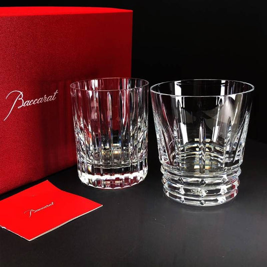 【美品・箱付き】Baccarat バカラ／ハーモニー アルルカン ペア タンブラー 2客／クリスタルグラス／クリア／BC629