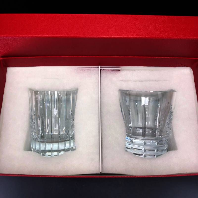 【美品・箱付き】Baccarat バカラ／ハーモニー アルルカン ペア タンブラー 2客／クリスタルグラス／クリア／BC629