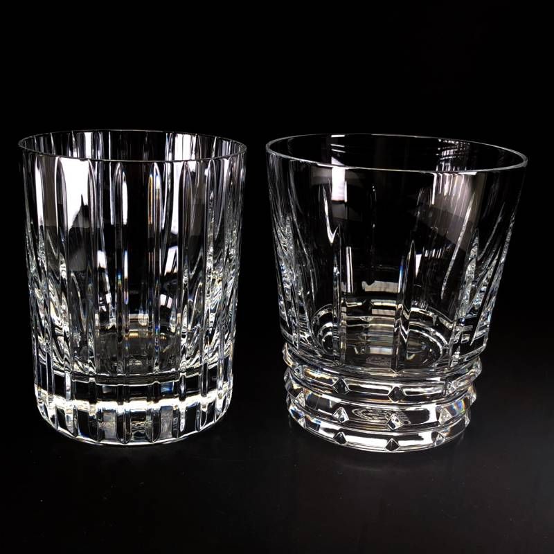 【美品・箱付き】Baccarat バカラ／ハーモニー アルルカン ペア タンブラー 2客／クリスタルグラス／クリア／BC629