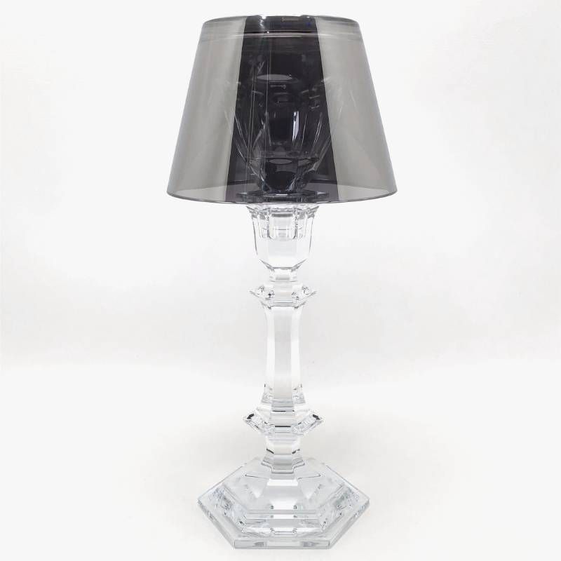 【美品】Baccarat バカラ／アワファイヤー キャンドルスタンド／グラス／クリア・シルバー／BC630