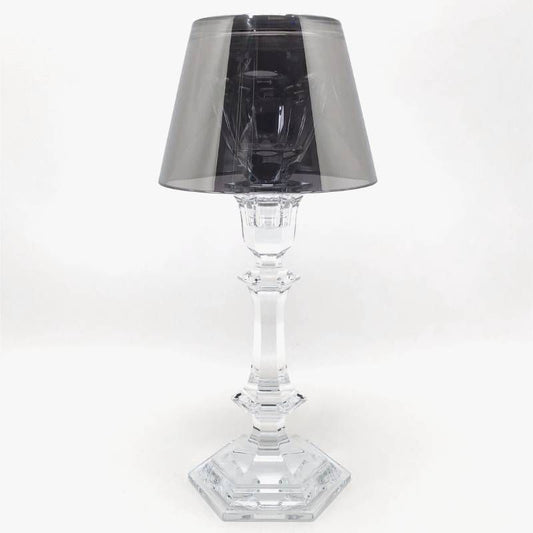 【美品】Baccarat バカラ／アワファイヤー キャンドルスタンド／グラス／クリア・シルバー／BC630
