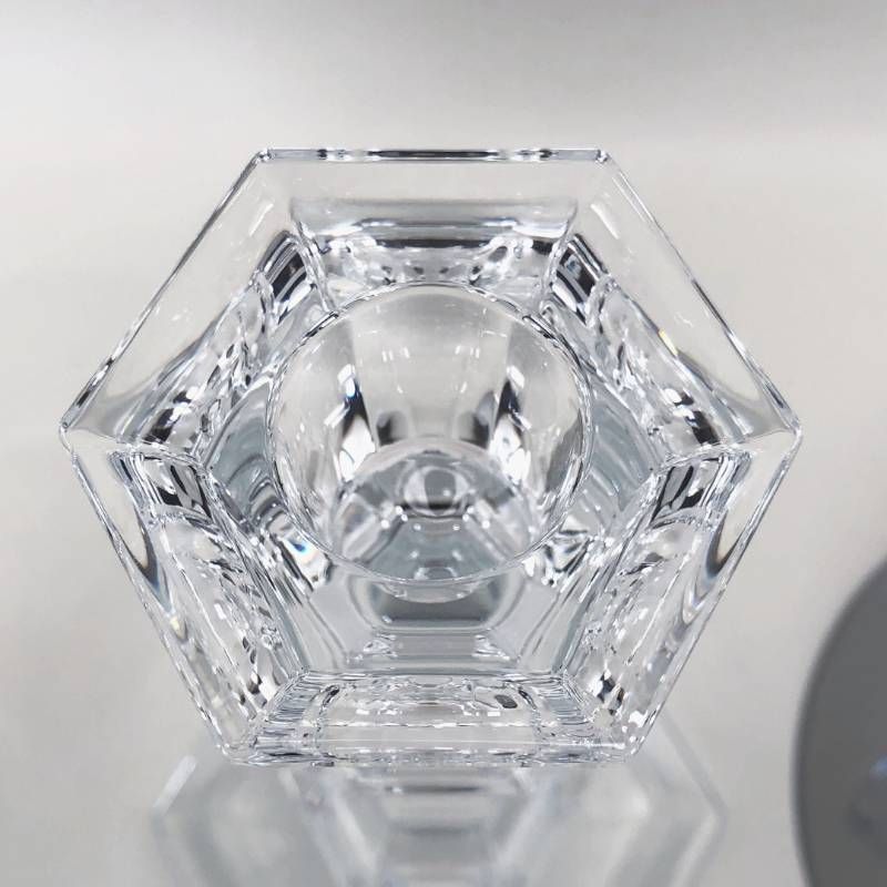 【美品】Baccarat バカラ／アワファイヤー キャンドルスタンド／グラス／クリア・シルバー／BC630