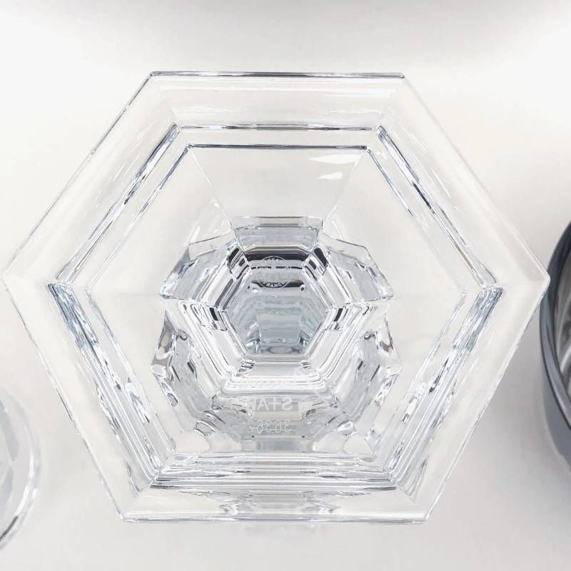 【美品】Baccarat バカラ／アワファイヤー キャンドルスタンド／グラス／クリア・シルバー／BC630