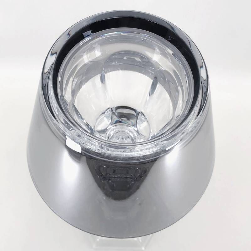 【美品】Baccarat バカラ／アワファイヤー キャンドルスタンド／グラス／クリア・シルバー／BC630