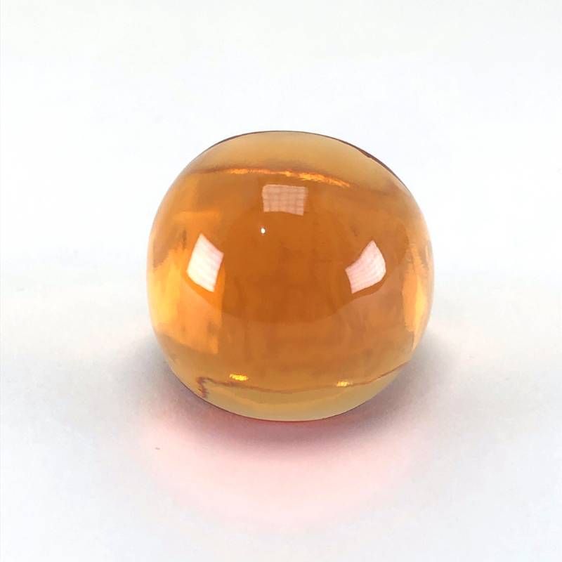 【美品・箱付き】Lalique ラリック／カボション リング／12号／グラス／琥珀色／M03316