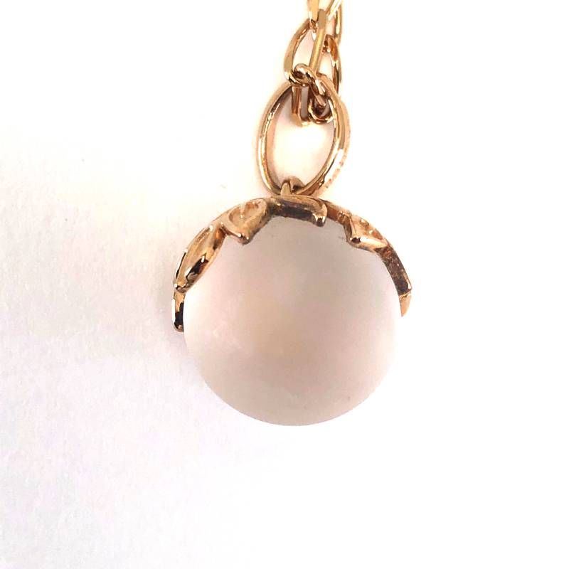 【美品・箱付き】Lalique ラリック／クリスタル ネックレス／グラス・GP／乳白色・ゴールド