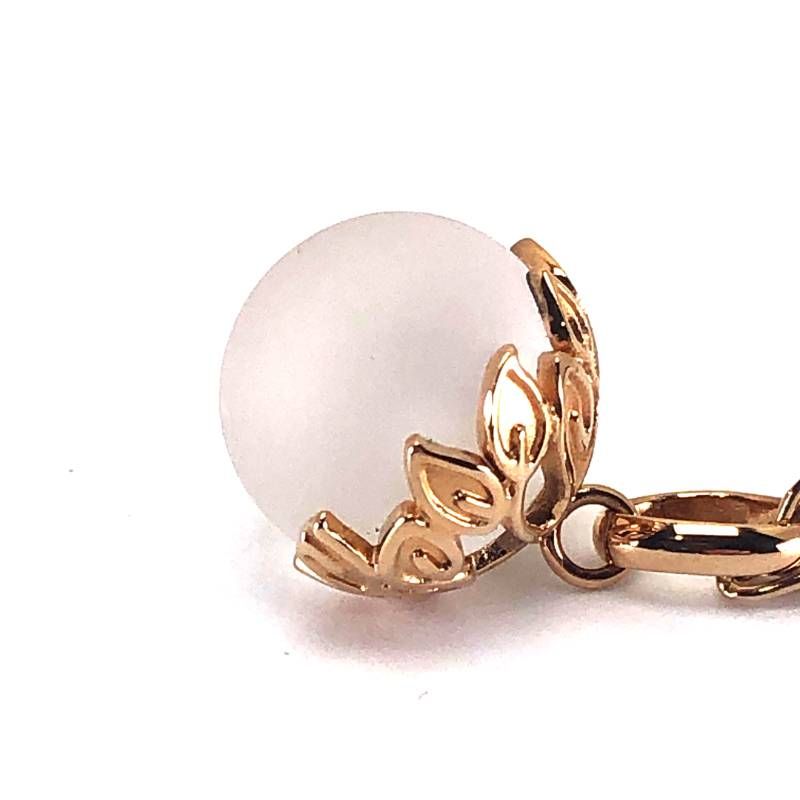 【美品・箱付き】Lalique ラリック／クリスタル ネックレス／グラス・GP／乳白色・ゴールド