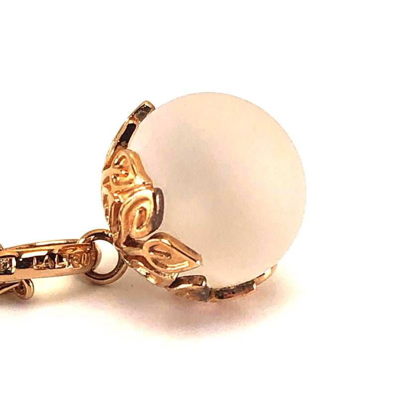 【美品・箱付き】Lalique ラリック／クリスタル ネックレス／グラス・GP／乳白色・ゴールド
