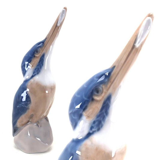 【美品】Royal Copenhagen ロイヤルコペンハーゲン／魚をくわえたカワセミ フィギュリン／陶器／マルチカラー