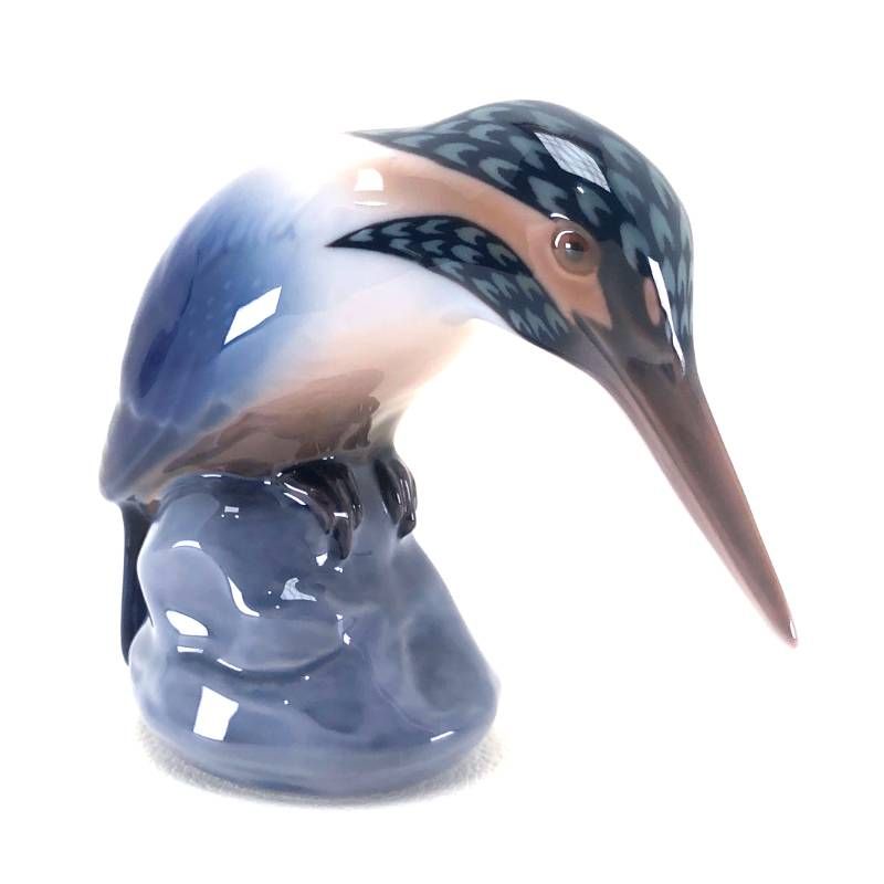 【美品】Bing & Grøndahl ビングオーグレンダール B&G／カワセミ フィギュリン／陶器／マルチカラー