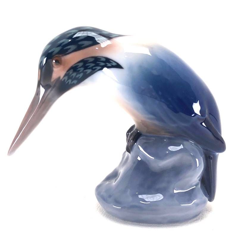 【美品】Bing & Grøndahl ビングオーグレンダール B&G／カワセミ フィギュリン／陶器／マルチカラー