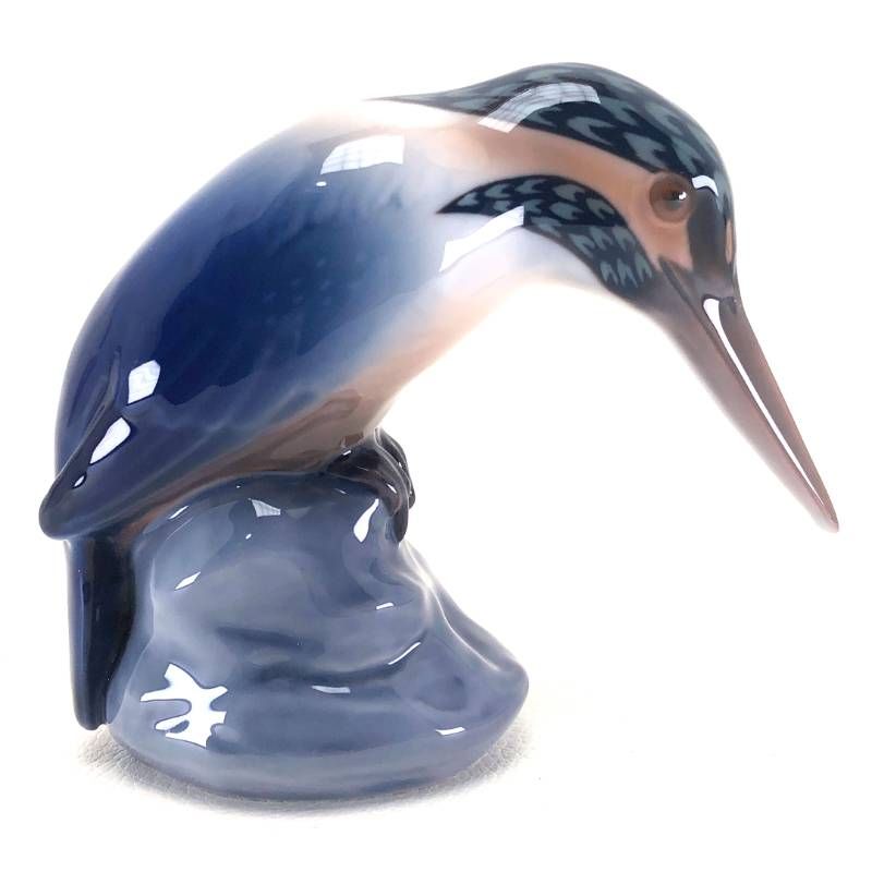 【美品】Bing & Grøndahl ビングオーグレンダール B&G／カワセミ フィギュリン／陶器／マルチカラー