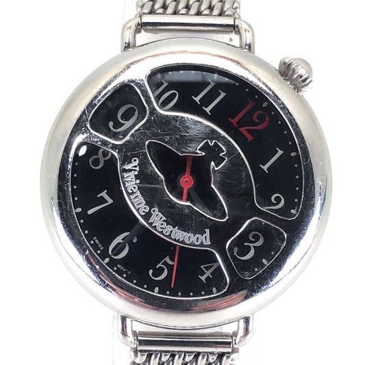 【電池交換済み】Vivienne Westwood ヴィヴィアンウエストウッド／オーブモチーフ レディース 腕時計 VW-9034／クォーツ／ステンレス／シルバー・ブラック／M03321