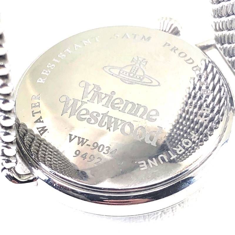 【電池交換済み】Vivienne Westwood ヴィヴィアンウエストウッド／オーブモチーフ レディース 腕時計 VW-9034／クォーツ／ステンレス／シルバー・ブラック／M03321