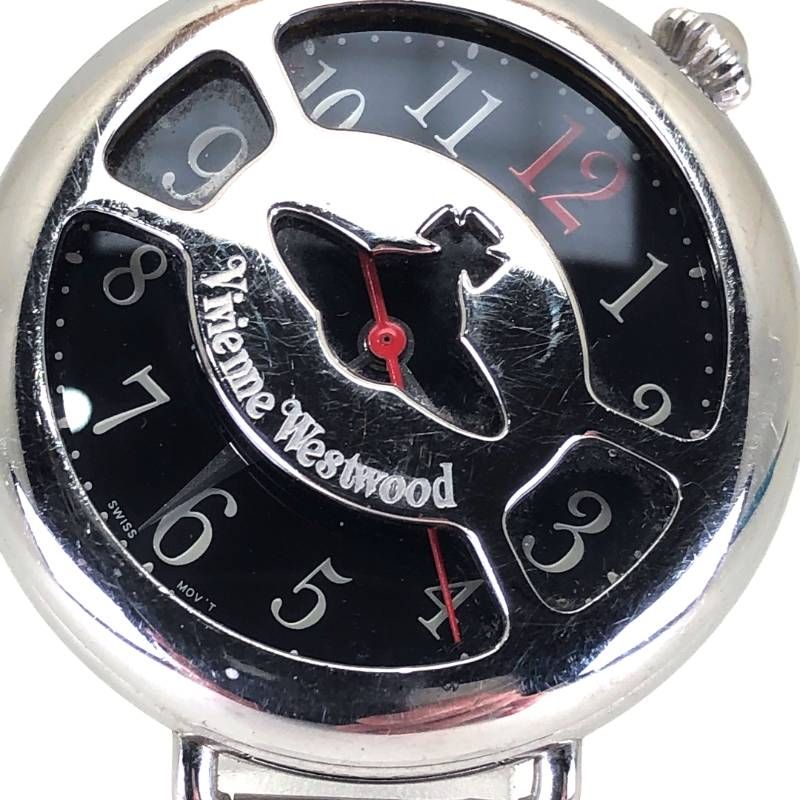 【電池交換済み】Vivienne Westwood ヴィヴィアンウエストウッド／オーブモチーフ レディース 腕時計 VW-9034／クォーツ／ステンレス／シルバー・ブラック／M03321