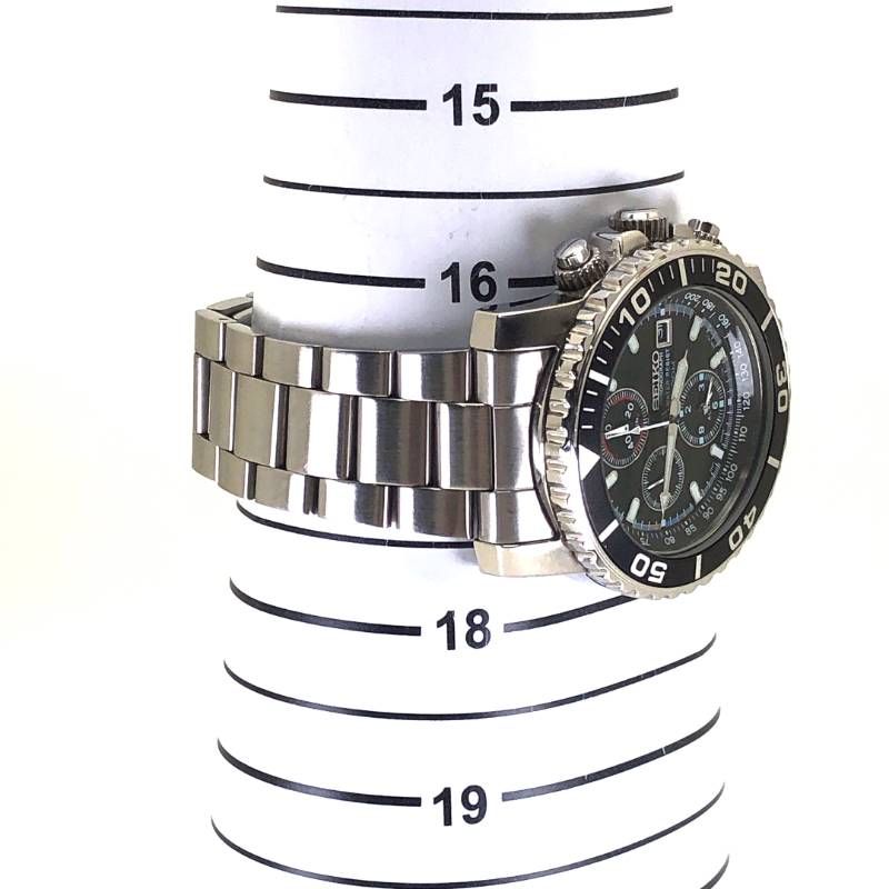 【美品・コマ付き】SEIKO セイコー／クロノグラフ ダイバーズ 7T62-0CV0／クォーツ／ステンレス／シルバー・ブラック