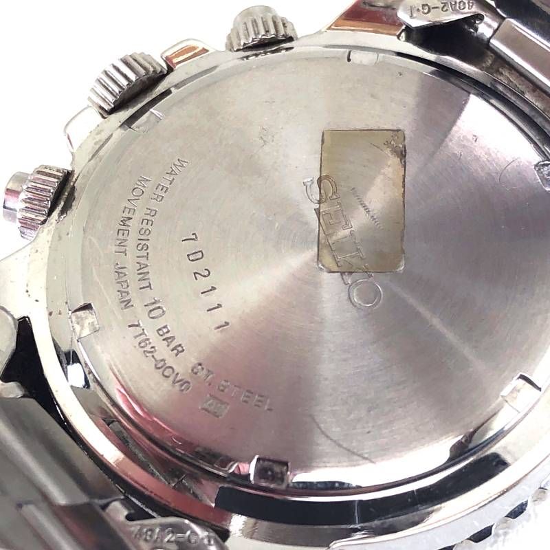 【美品・コマ付き】SEIKO セイコー／クロノグラフ ダイバーズ 7T62-0CV0／クォーツ／ステンレス／シルバー・ブラック