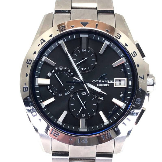 【美品・ケース・取説・コマ付】CASIO カシオ／オシアナス OCW-T3000-1AJF／ソーラークォーツ／チタン／シルバー・ブラック・ブルー